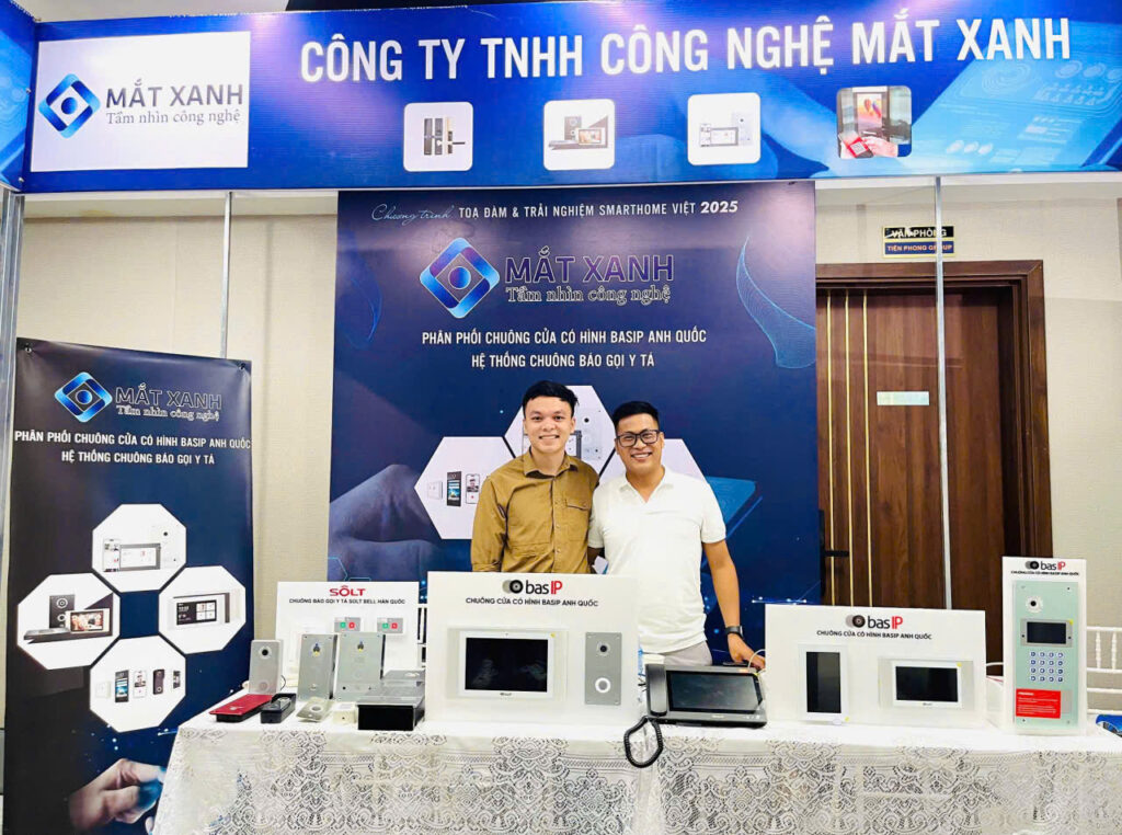 Gian hàng Công Ty TNHH Công Nghệ Mắt Xanh giới thiệu giải pháp BAS-IP tại KNX Seminar