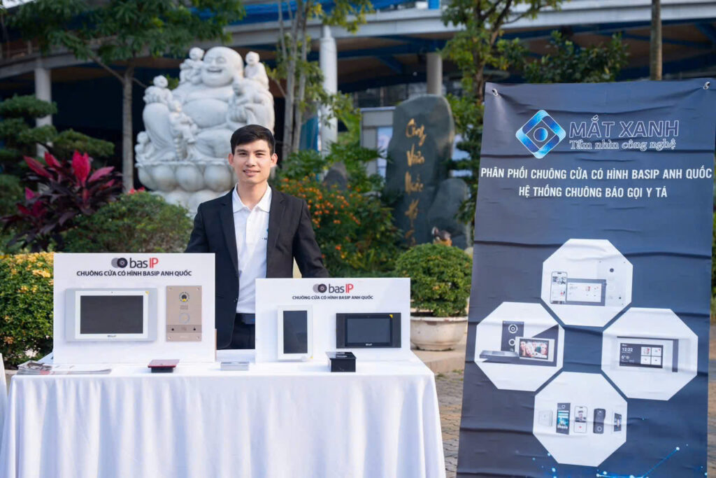 Gian h&agrave;ng C&ocirc;ng Ty TNHH C&ocirc;ng Nghệ Mắt Xanh tại Ng&agrave;y hội Giao thương Li&ecirc;n Minh G20 với c&aacute;c giải ph&aacute;p BAS-IP v&agrave; SoltBell